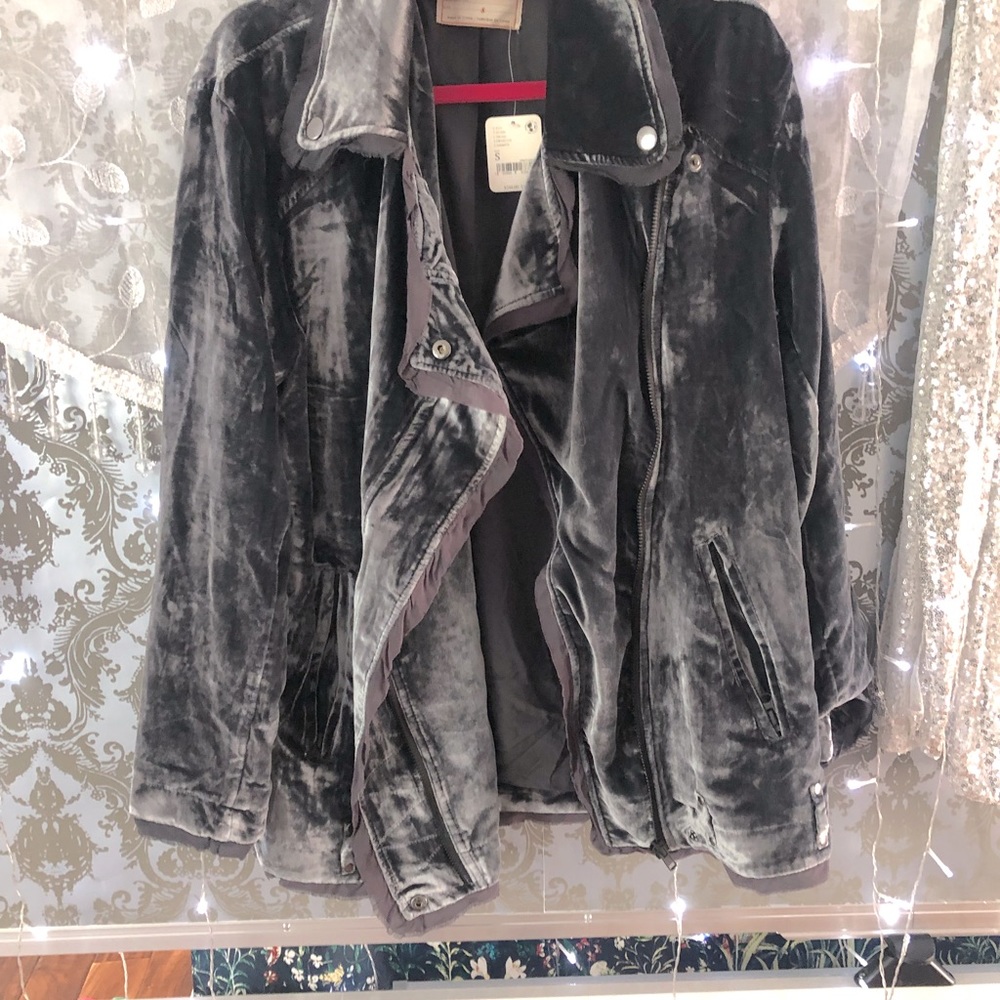 Free People Velvet Moto Jacket.
